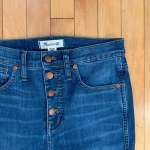 MADEWELL - 10” High Rise Skinny Jean BUTTON UP
